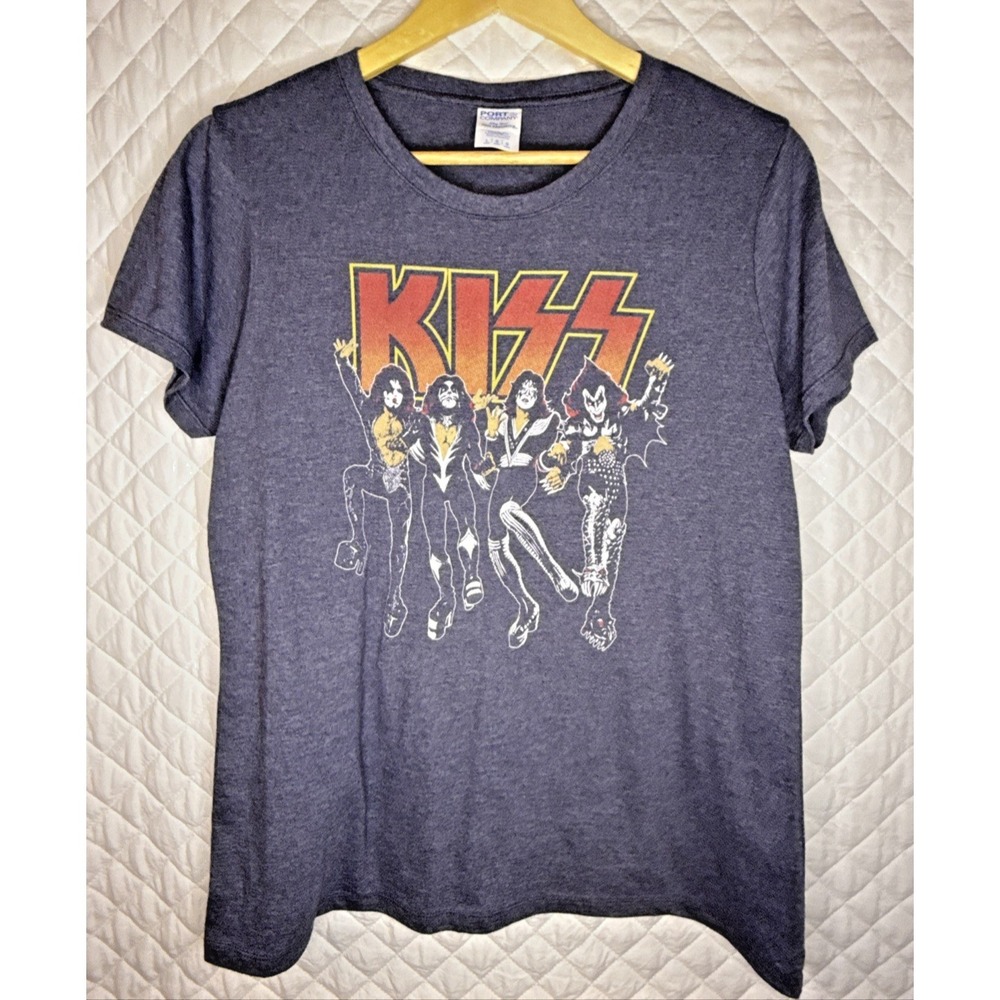 Iconic Rock 'N Roll KISS Port & Company Fan Favorite Concert T-Shirt Women's L